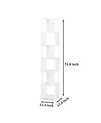 Streamdale Furniture 6-Tier Rotating Bookshelf: Stylish, Space-Saving, Multi-Functional