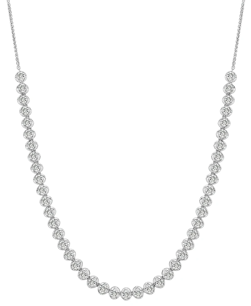 Diamond Four-Claw 17" Collar Necklace (4 ct. t.w.) in 14k White Gold, Created for Macy's