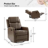 Hulala Home Donat Faux Leather Swivel Recliner