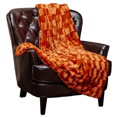 Chanasya Premium Embossed Faux Fur Throw Blanket - Super Soft, Lightweight Minky 60" x 70” White