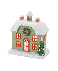 Slickblue Set of 2 Lighted Winter Village Houses for Charming Holiday Decor