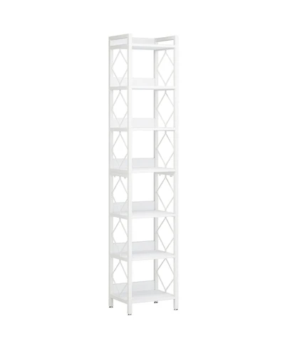 Tribesigns 78.7 Inch Extra Tall Narrow Bookshelf, 7 Tier Skinny Bookcase for Small Spaces, Freestanding Display Shelves