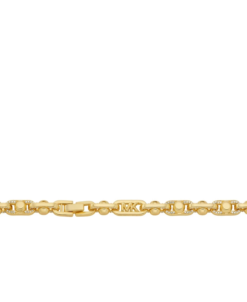 Michael Kors Brass Pave Astor Link Chain Necklace