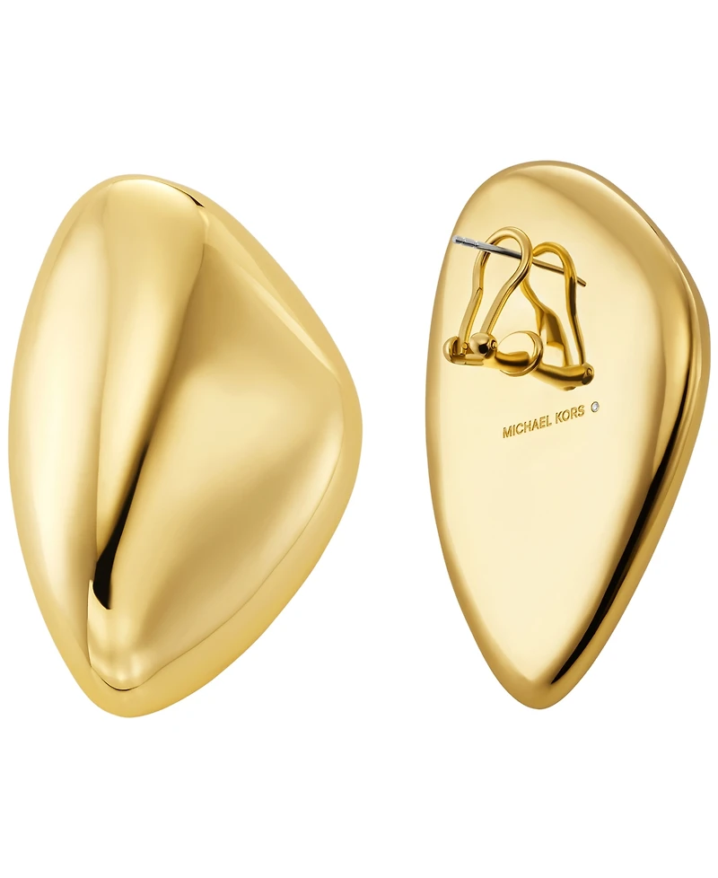 Michael Kors Brass Pebble Statement Earrings