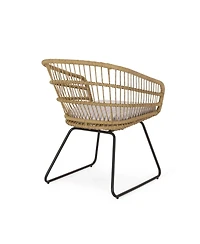 Simplie Fun Wicker-Wrapped Tub Chair: Transitional Outdoor Masterpiece