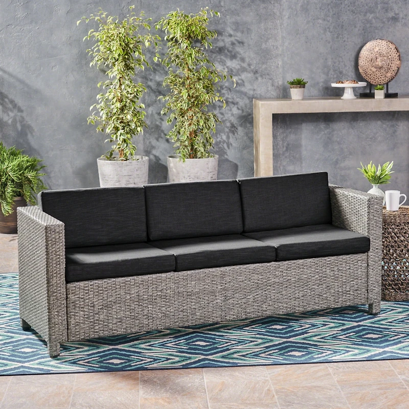 Streamdale Modern 3-Seater Outdoor Sofa With Water-Resistant Cushions
