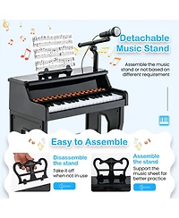 Slickblue 37 Keys Music Piano with Microphone Kids Keyboard Detachable Stand