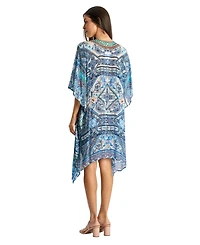 La Moda Clothing Women's V-neck Short Kaftan Dress