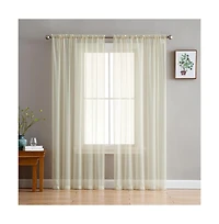 Hlc.me 2 Pack Sheer Voile Window Curtain Sheer Panels