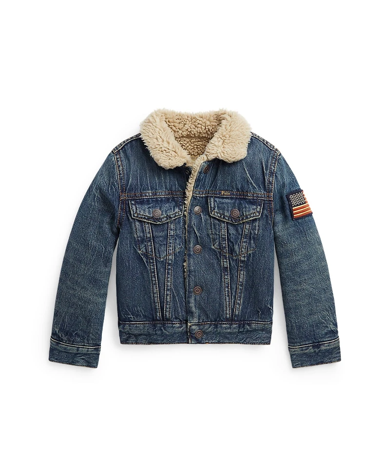 Polo Ralph Lauren Toddler and Little Boys Teddy Fleece–Lined Denim Trucker Jacket