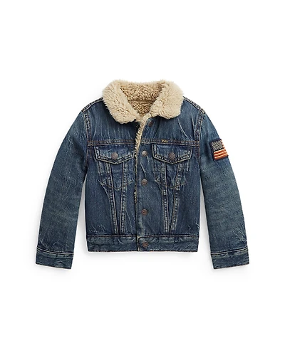Polo Ralph Lauren Toddler and Little Boys Teddy Fleece–Lined Denim Trucker Jacket