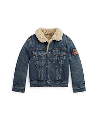 Polo Ralph Lauren Toddler and Little Boys Teddy Fleece–Lined Denim Trucker Jacket
