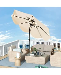 Slickblue Patio Umbrella with Crank Handle and Push Button Tilt