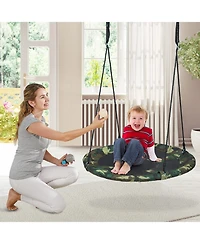 Slickblue 40 Inch Flying Saucer Tree Swing Outdoor Play Set with Adjustable Ropes Gift for Kids