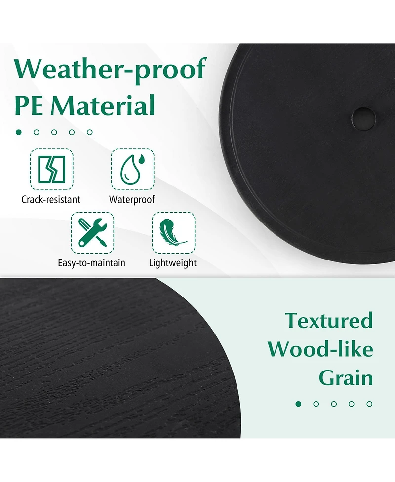 Slickblue 20 Inches Outdoor Adjustable Umbrella Table with 1.5 Inches Umbrella Hole