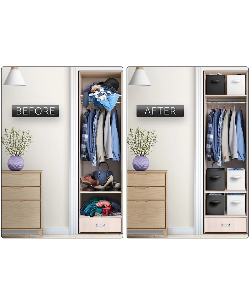 Sorbus 6 Pack 13 Inch Foldable Storage Cubes with Handles- for Organizing Home, Shelves, Nursery, Playroom