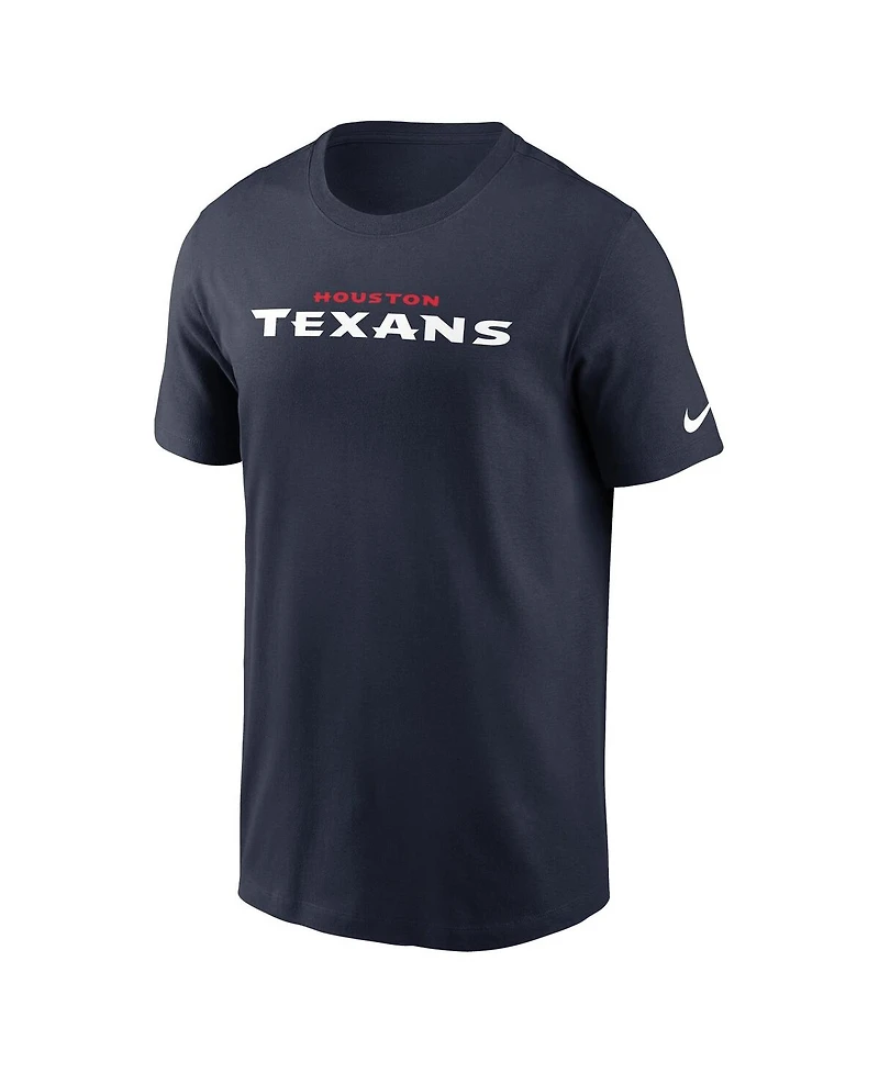 Nike Men's Navy Houston Texans Wordmark Essential T-Shirt