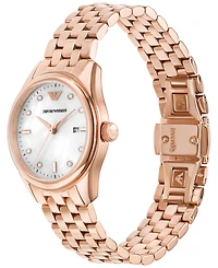 Emporio Armani Women's Rose Gold-Tone Stainless Steel Bracelet Watch 32mm