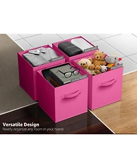 Sorbus 6 Pack 13 Inch Foldable Storage Cubes with Handles- for Organizing Home, Shelves, Nursery, Playroom