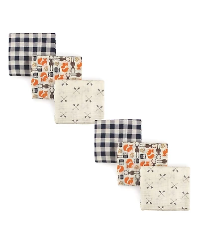 Hudson Baby Unisex Baby Cotton Muslin Swaddle Blankets, Forest 6-Piece