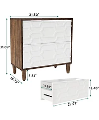 Tribesigns 2-Drawer File Cabinet, Lateral Filing Office Storage Printer Stand with Drawer for Home
