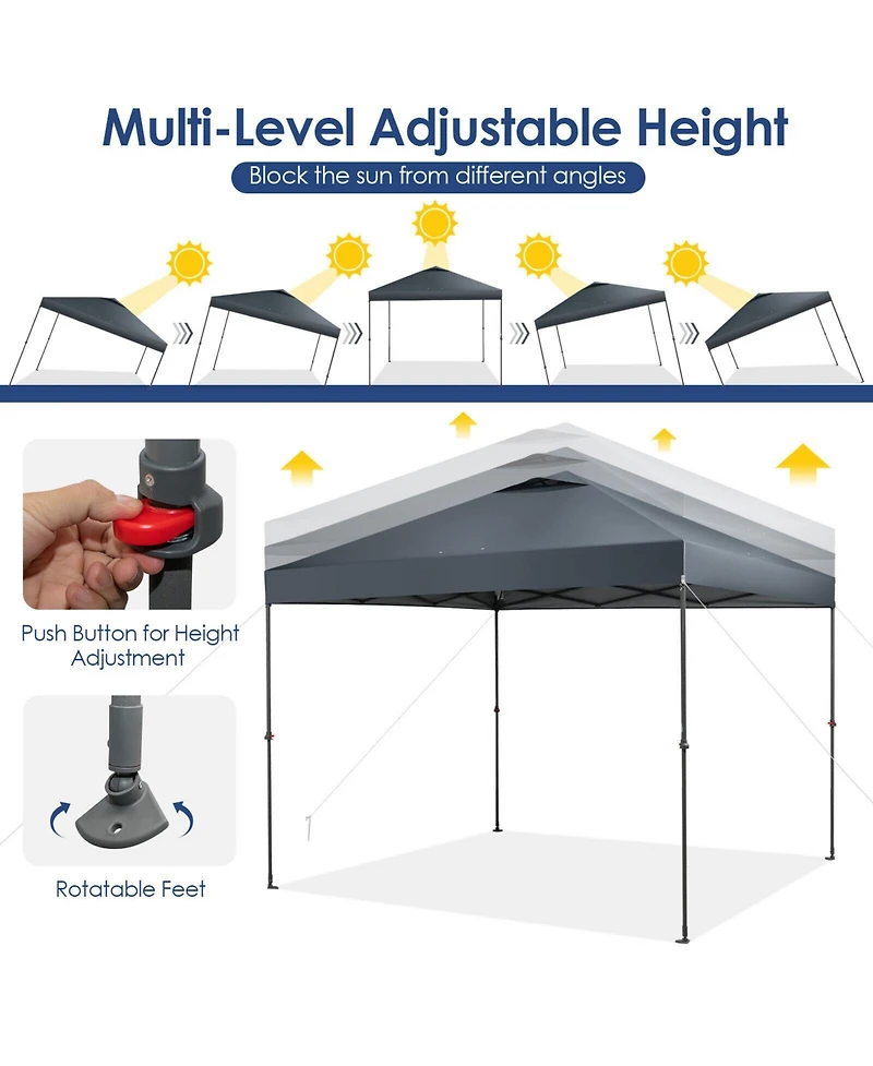 Slickblue 10 x 10 Feet Foldable Outdoor Instant Pop-up Canopy with Carry Bag