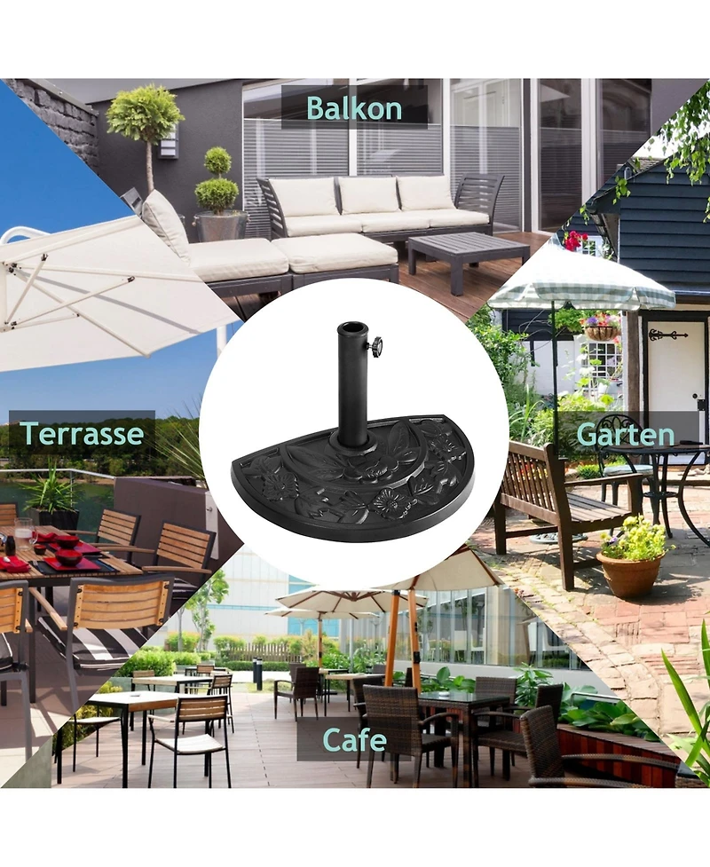 Slickblue 20 inch Outdoor Patio Half Round Umbrella Base