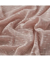 Hlc.me Emily Faux Linen Semi Sheer Transparent Rod Pocket Back Tab Lightweight Window Curtains Wide Panels