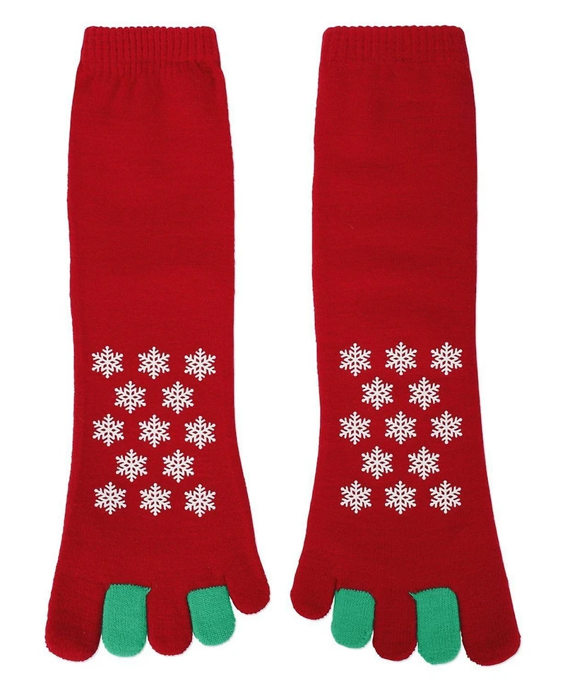 Festive Let It Snow Non-Skid Toe Socks