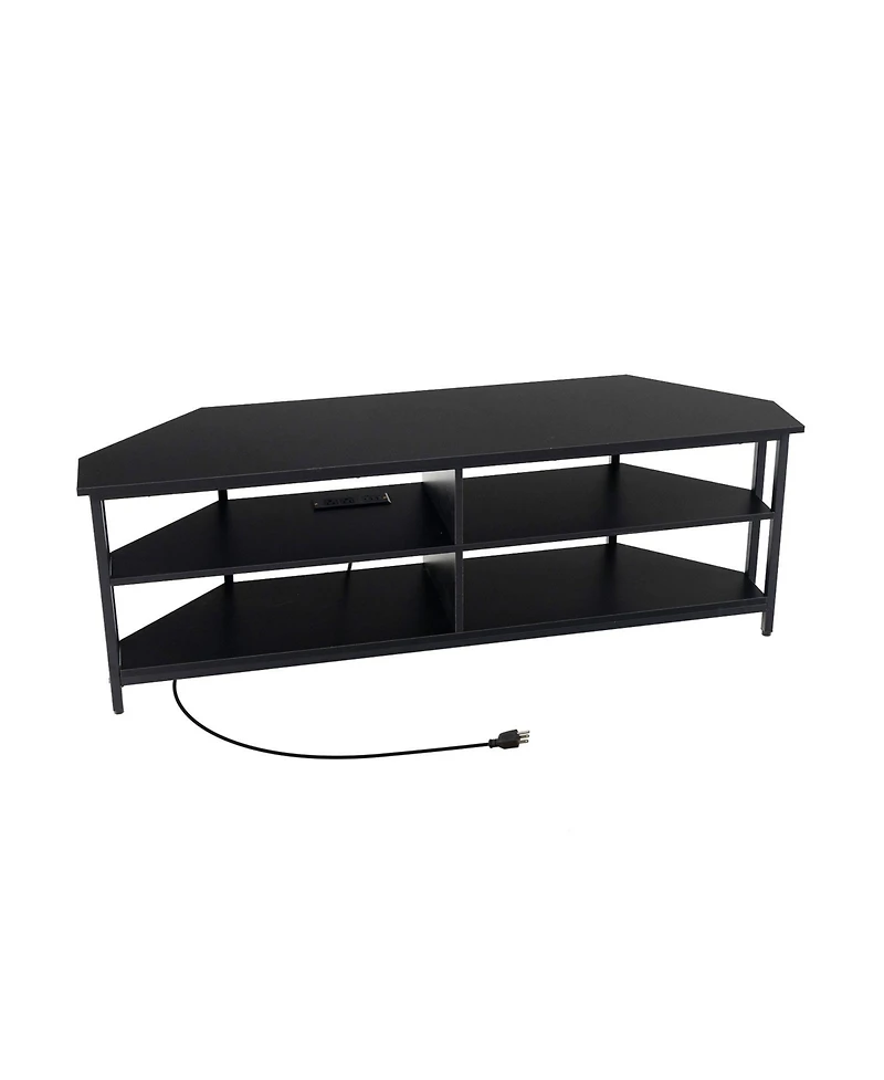 Slickblue 3-Tier Corner Tv Stand for TVs up to 65 Inches with Charging Station