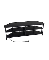Slickblue 3-Tier Corner Tv Stand for TVs up to 65 Inches with Charging Station