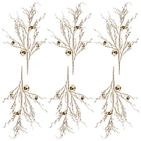 Slickblue Set of 6 Sleigh Bell Branches – Ideal for Holiday and Winter Decorating