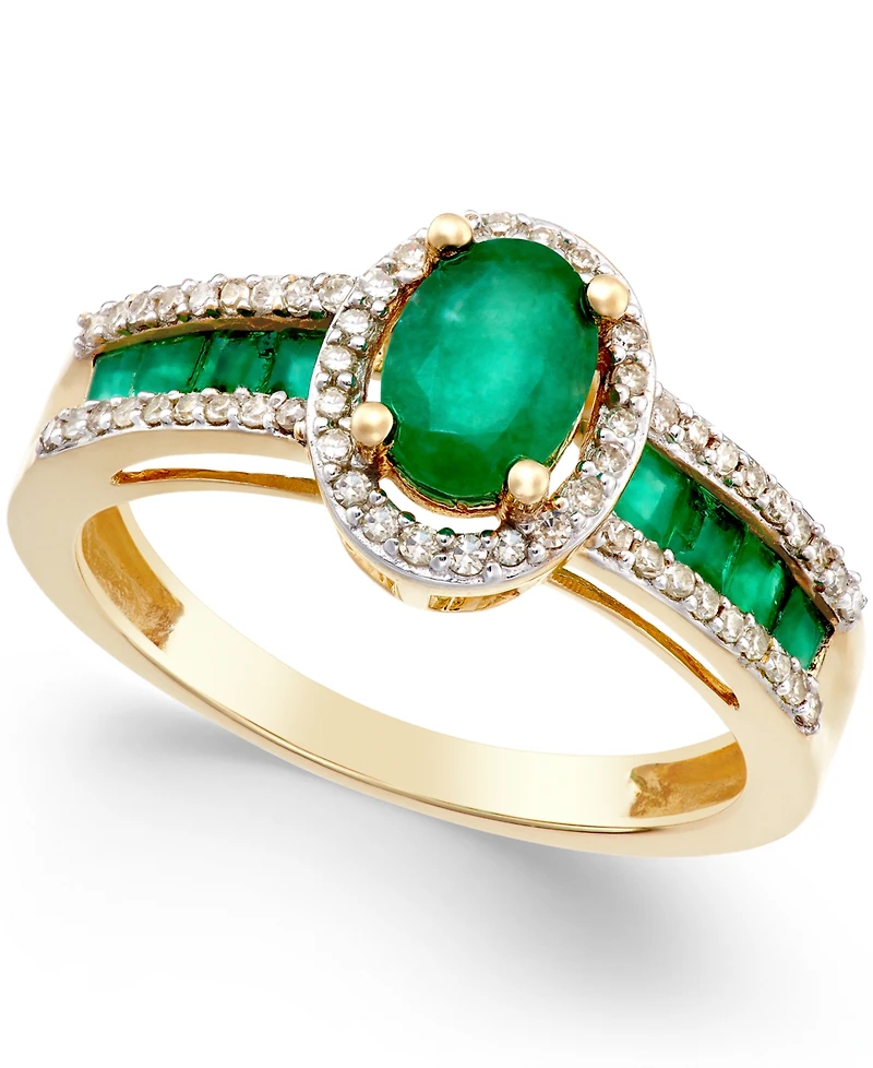 Ruby (1-3/4 ct. t.w.) and Diamond (1/4 Ring 14k White Gold (Also Emerald Sapphire)