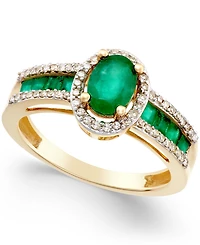 Ruby (1-3/4 ct. t.w.) and Diamond (1/4 Ring 14k White Gold (Also Emerald Sapphire)