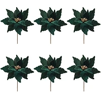 Slickblue Set of 6 Poinsettia Stems – Ideal for Holiday Floral Arrangements and Festive Decor