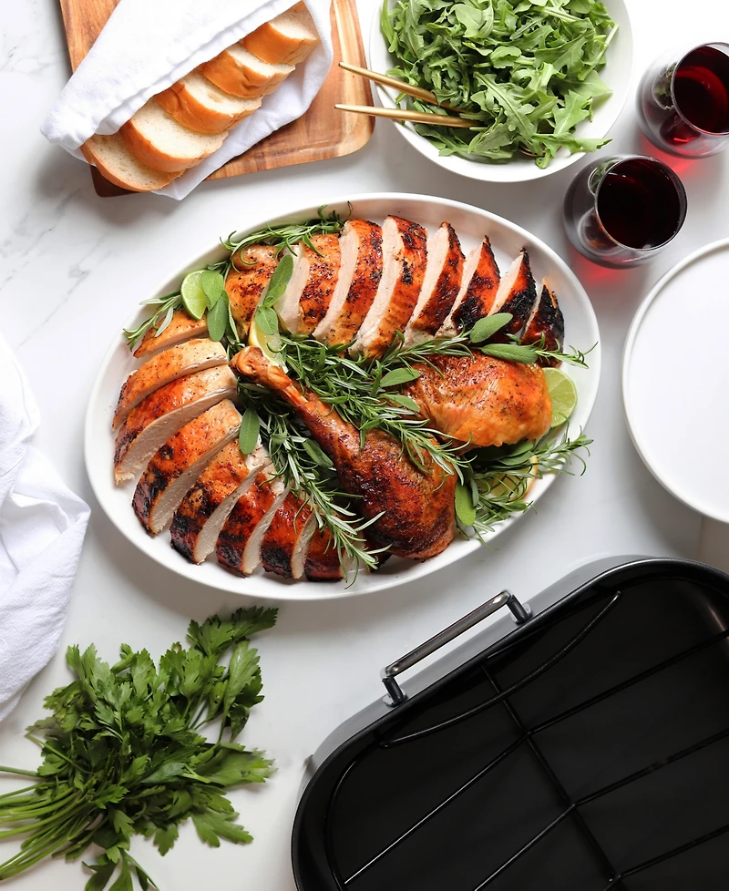 Sedona Kitchen Carbon Steel Nonstick 21" Extra-Large Roaster with Rack
