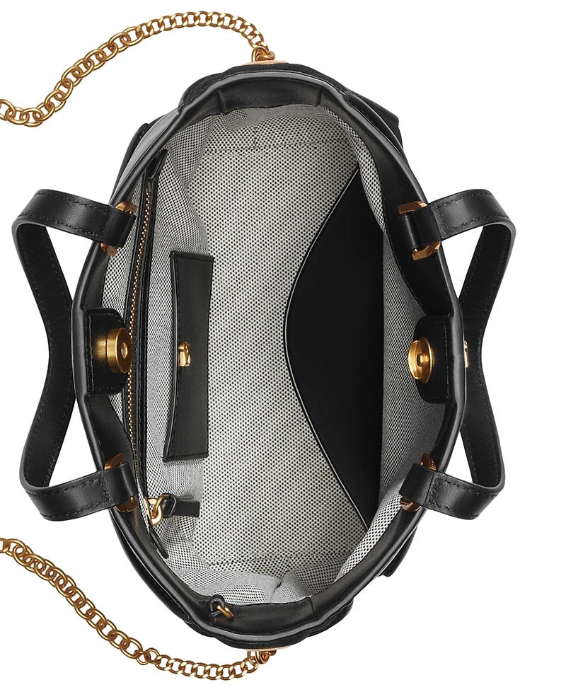 Donna Karan New York Setauket Leather & Suede Convertible Crossbody with Chain Strap