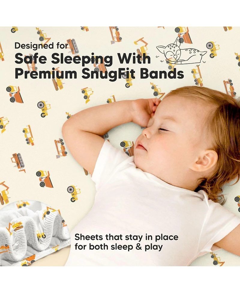 KeaBabies 2-Pack Mini Crib Sheets, Pack and Play Sheets Fitted, N Organic Fitted Sheet Cover