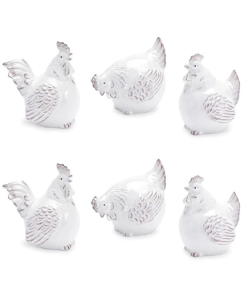 Slickblue Chicken Figurine Set of 6 Charming Farmhouse Decor for Your Home