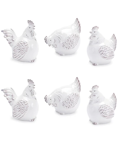 Slickblue Chicken Figurine Set of 6 Charming Farmhouse Decor for Your Home