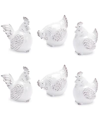 Slickblue Chicken Figurine Set of 6 Charming Farmhouse Decor for Your Home