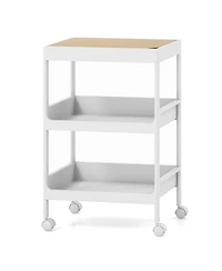 Slickblue 3/4 Tier Utility Rolling Cart with Detachable Tray Top and Locking Wheels
