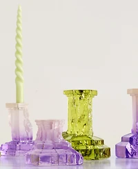 Kosta Boda Rocky Baroque Lilac Candlesticks