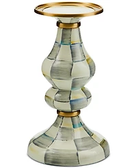 Mackenzie-Childs Sterling Check Medium Pillar Candlestick