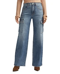 Silver Jeans Co. Women's Mid Rise Wide Leg Cargo Jeans
