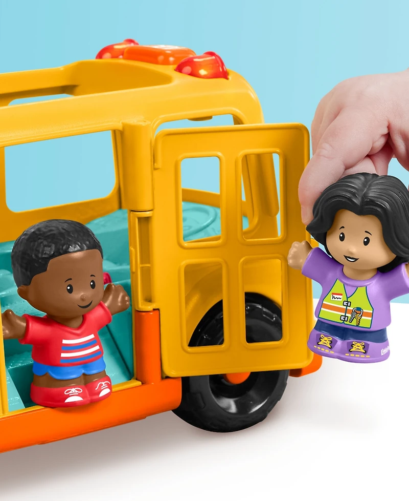 Fisher-Price Little People School Bus Musical Toddler Toy Vehicle with 2 Figures