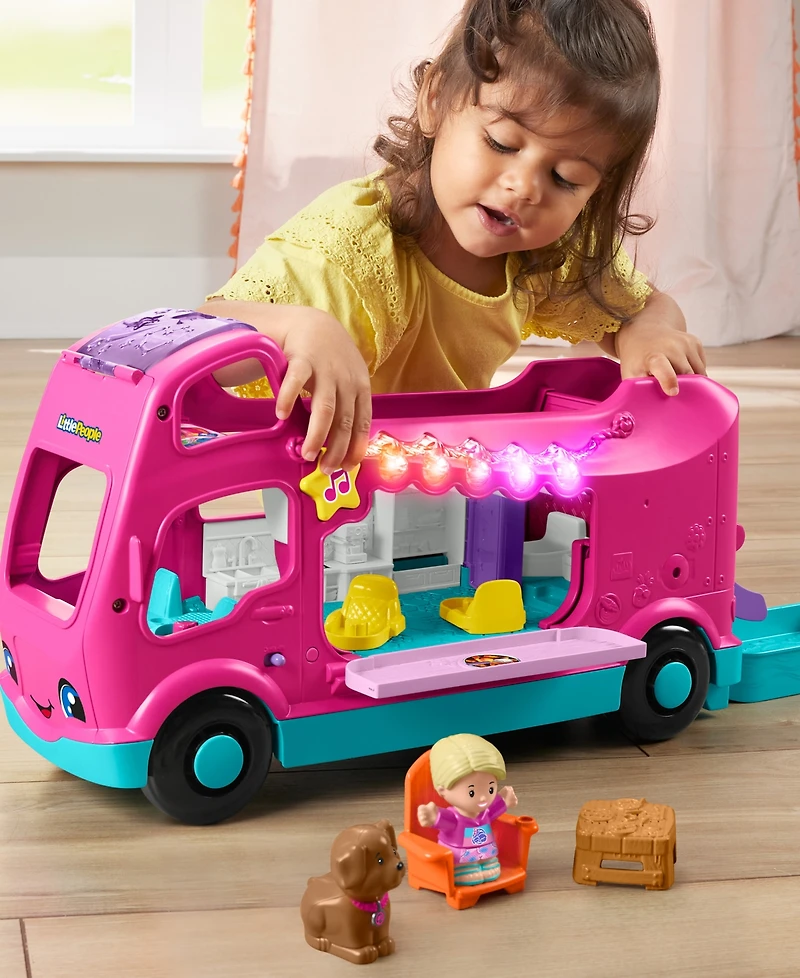 Fisher-Price Little People Barbie Little Dreamcamper Rv Playset with Music, Lights and 2 Figures