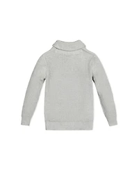 Hope & Henry Boys Organic Long Sleeve Shawl Collar Sweater