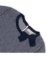 Hope & Henry Baby Girls Organic Long Sleeve Bow Detail Intarsia Sweater Dress