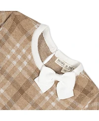 Hope & Henry Big Girls Long Sleeve Bow Detail Intarsia Sweater Dress